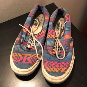 Tricolored Aztec Print Vans sz 5.5/7